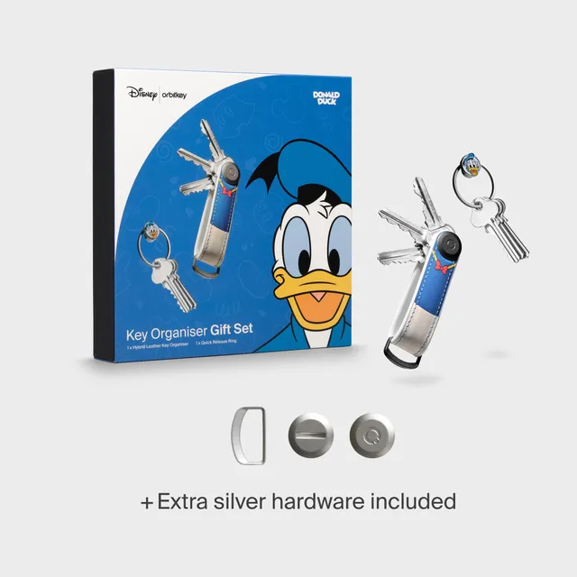 orbitkey-x-disney-donald-duck-hybrid-schl-ssel-organizer-leder-ring-v2-kit image 1