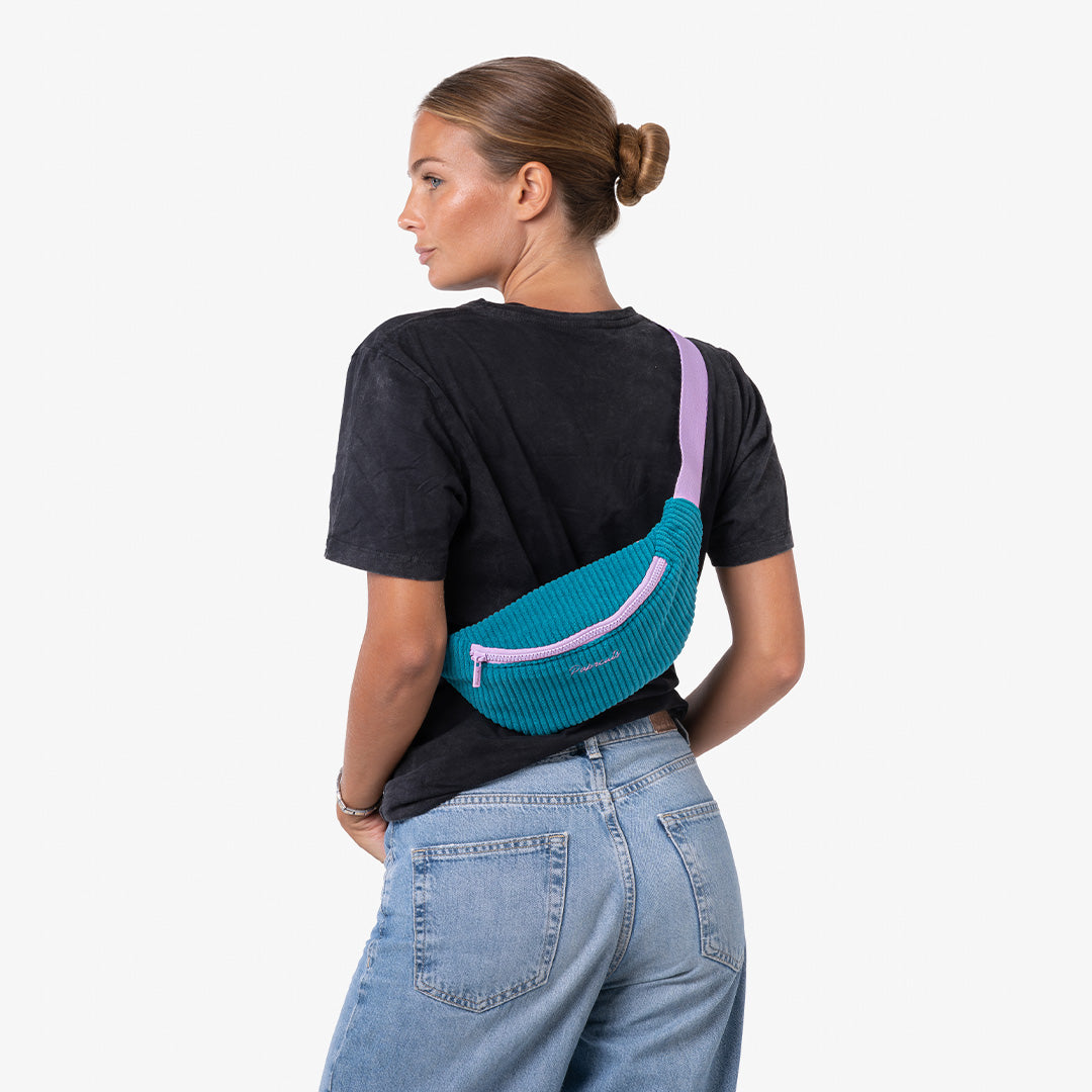 paprcuts-capri-bauchtasche-violet-petrol-aus-cord image 2