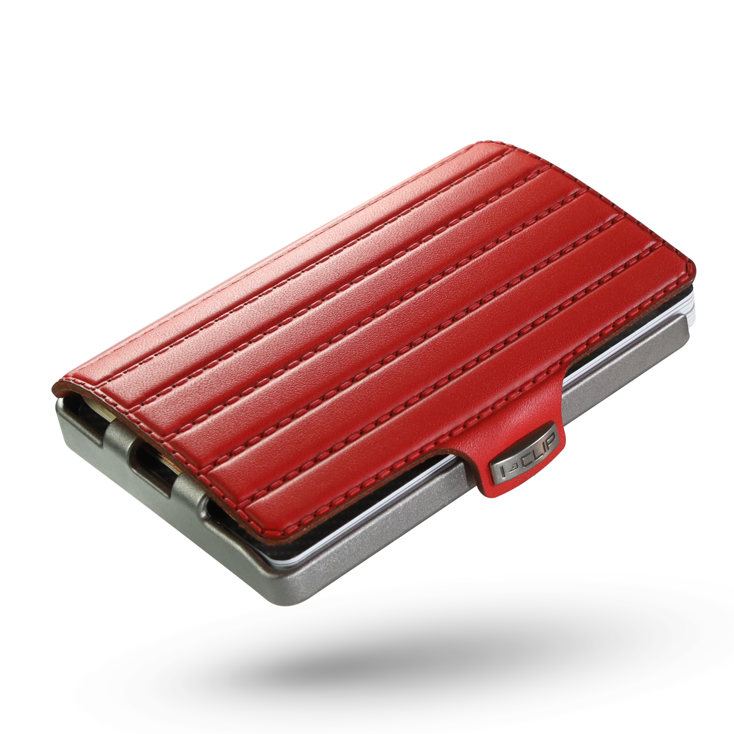 i-clip-original-silver-frequent-traveller-red-kartenetui image 1