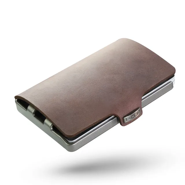 i-clip-original-kartenetui-silver-soft-touch-brown image 1