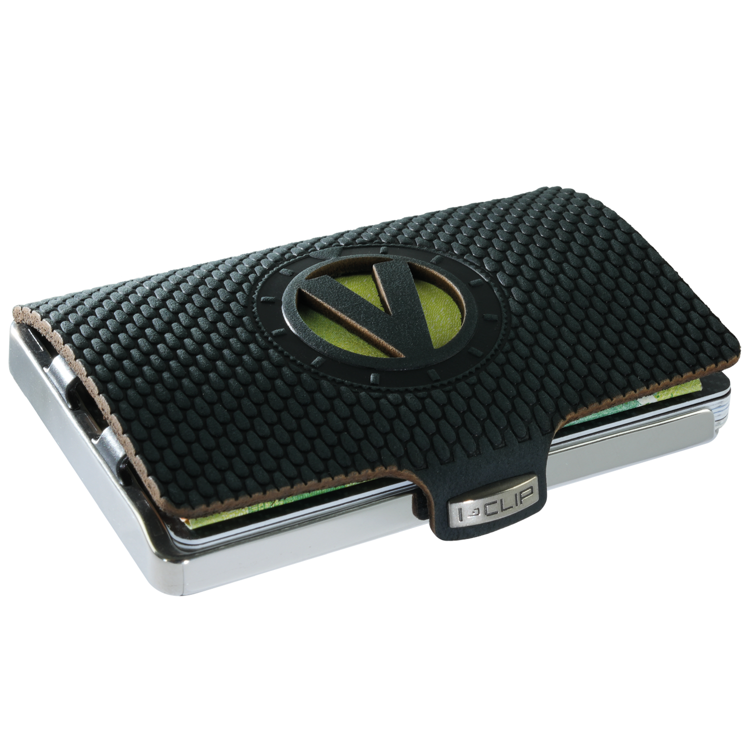 i-clip-steel-polished-kartenetui-initials-v-black image 1