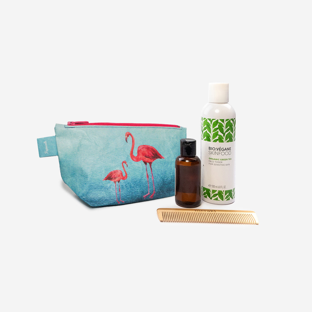 paprcuts-flamingo-kosmetiktasche-tyvek-blau-pink-flamingo-design image 1