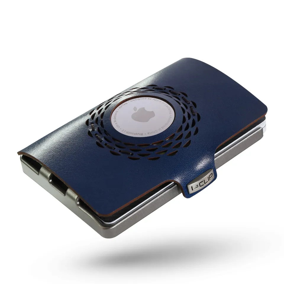 i-clip-original-silver-f-r-apple-airtag-blue-kartenetui image 1