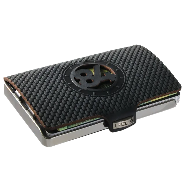 i-clip-steel-polished-timekeeper-1984-black-minimalist-wallet image 1