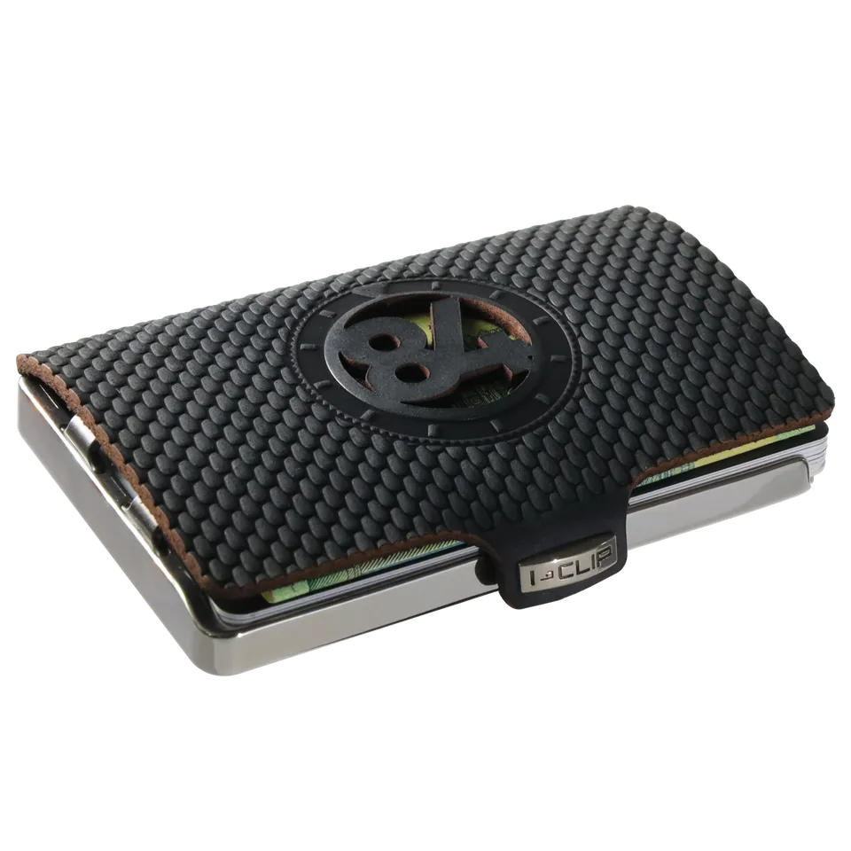 i-clip-steel-polished-timekeeper-1984-black-minimalist-wallet image 1