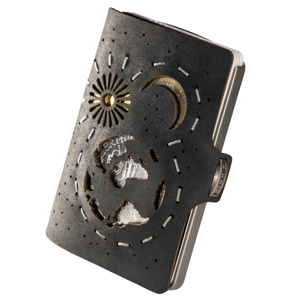 i-clip-original-silver-soft-touch-sun-moon-earth-black-kartenetui image 1