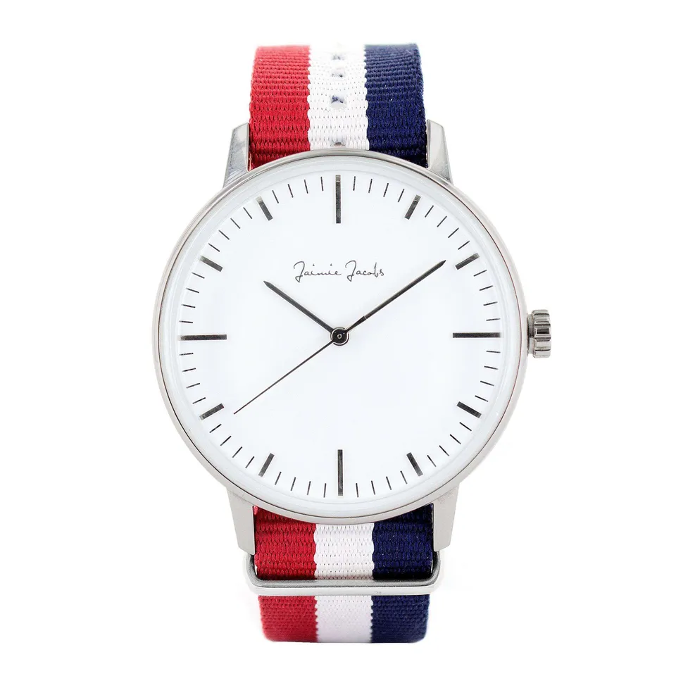 jaimie-jacobs-watch-maxvorstadt-sunrise-uhr-42mm-mit-nato-band-rot-wei-blau image 1