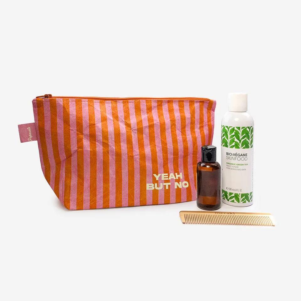 paprcuts-yeah-but-no-kulturbeutel-tyvek-washbag-orange-pink image 1