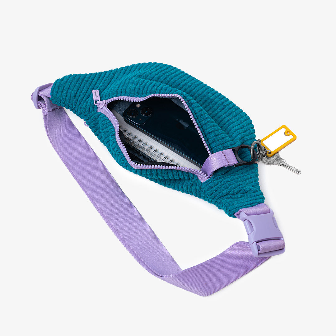 paprcuts-capri-bauchtasche-violet-petrol-aus-cord image 3