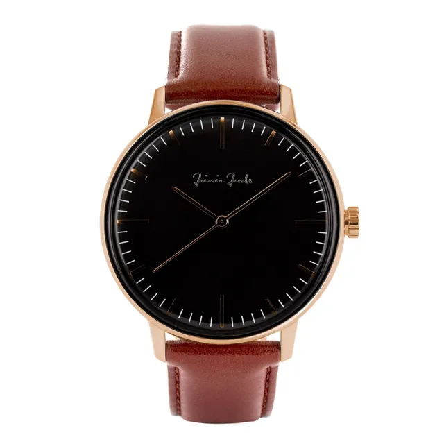 jaimie-jacobs-watch-schwabing-midnight-uhr-42mm-schwarz-mit-lederband-braun image 1