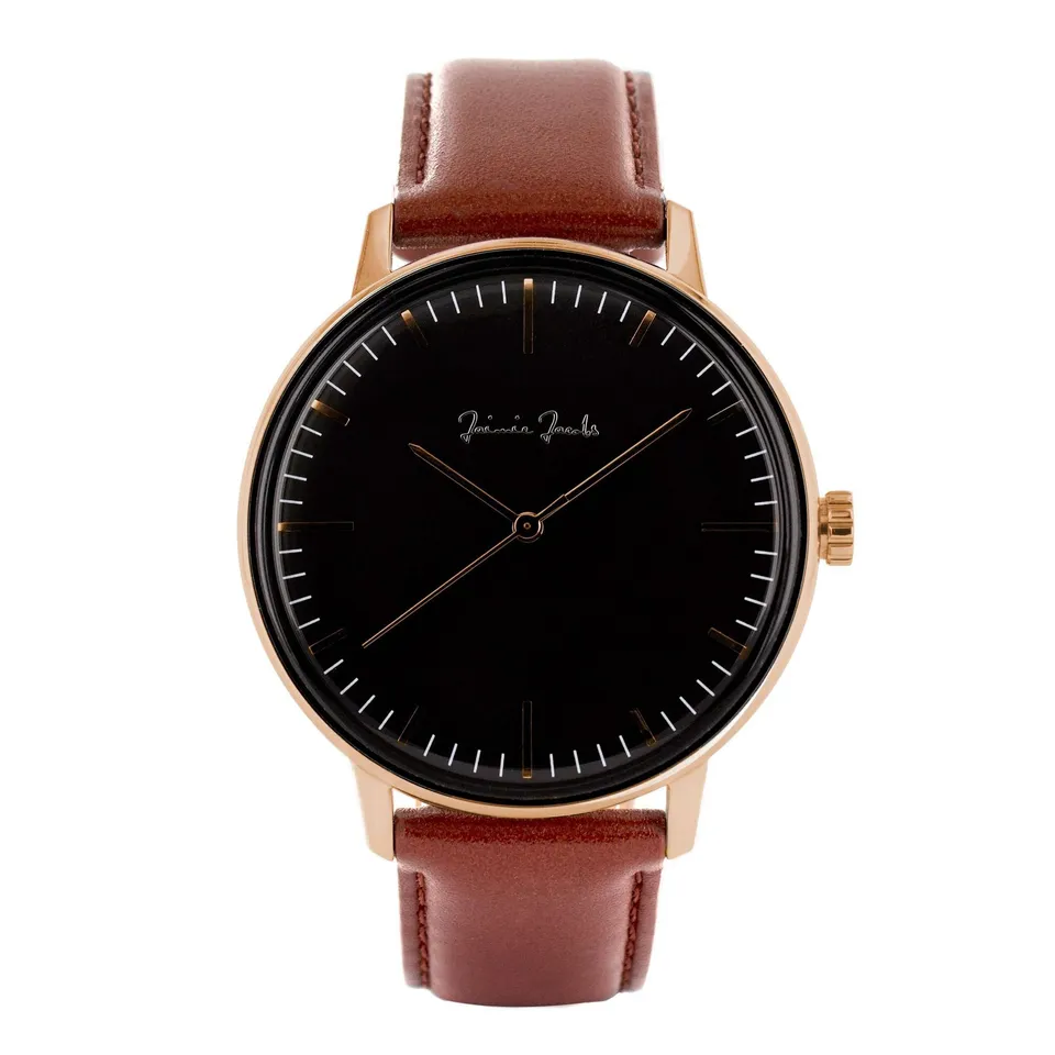 jaimie-jacobs-watch-schwabing-midnight-uhr-42mm-schwarz-mit-lederband-braun image 1